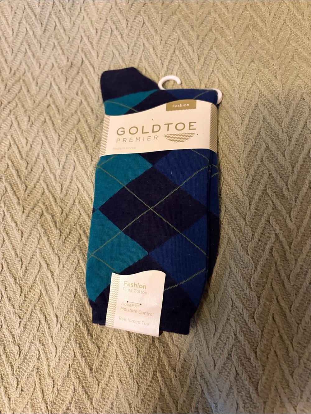 Gold Toe LadiesTeal and Navy Argyle Dress Socks size 9-11